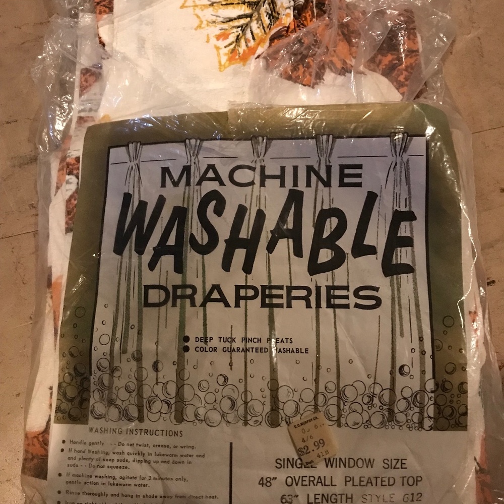 Vintage Machine Washable Draperies